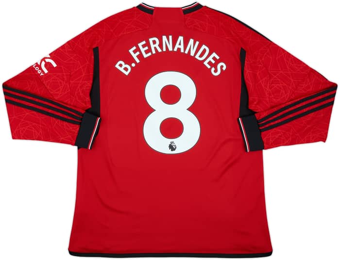 2023-24 Manchester United Home L/S Shirt B.Fernandes #8 - 9/10 - (XL)