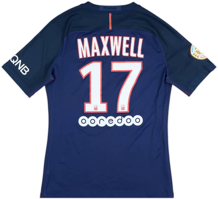 2016-17 Paris Saint-Germain Match Issue Home Shirt Maxwell #17