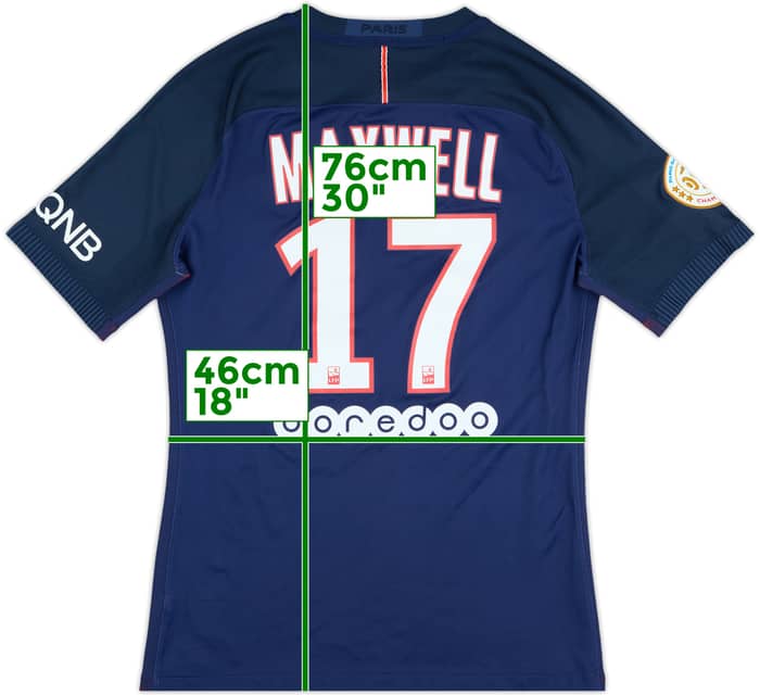 2016-17 Paris Saint-Germain Match Issue Home Shirt Maxwell #17