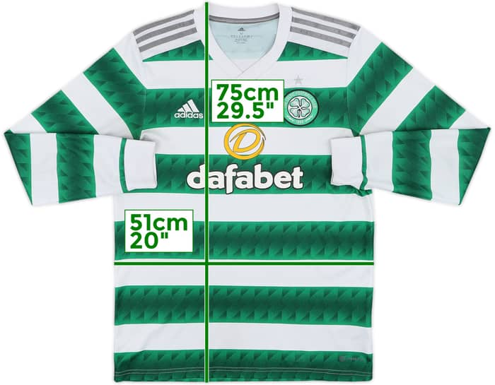 2022-23 Celtic Home L/S Shirt - 6/10 - (M)