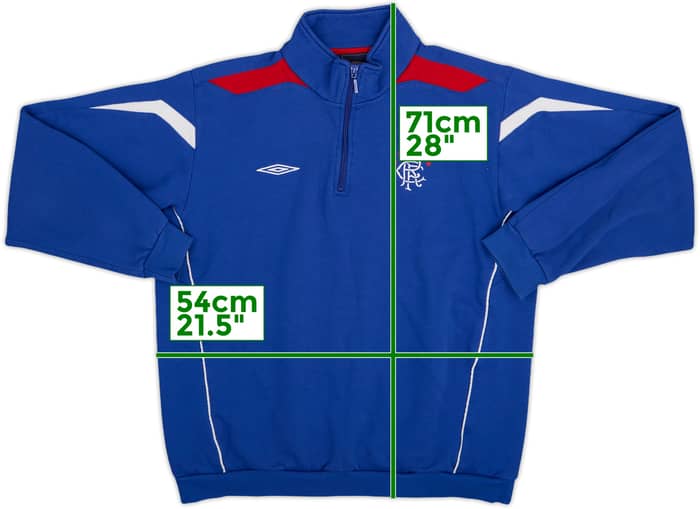 2005-06 Rangers Umbro 1/4 Zip Training Top - 8/10 - (L)