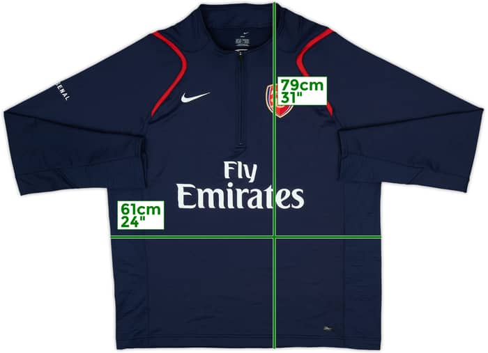 2006-07 Arsenal Nike 1/4 Zip Drill Top - 7/10 - (XL)