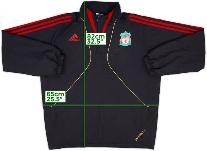 2009-10 Liverpool adidas 1/4 Zip Drill Top - 6/10 - (L/XL)