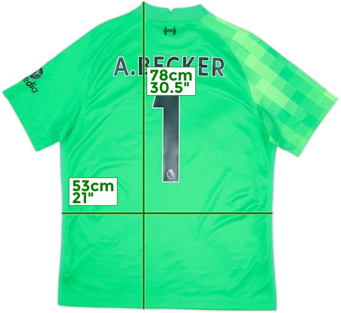 2021-22 Liverpool GK Shirt A.Becker #1 - 8/10 - (L)