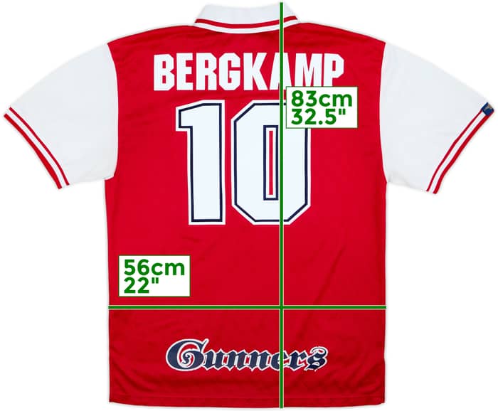 1996-98 Arsenal Home Shirt Bergkamp #10 - 7/10 - (XL)