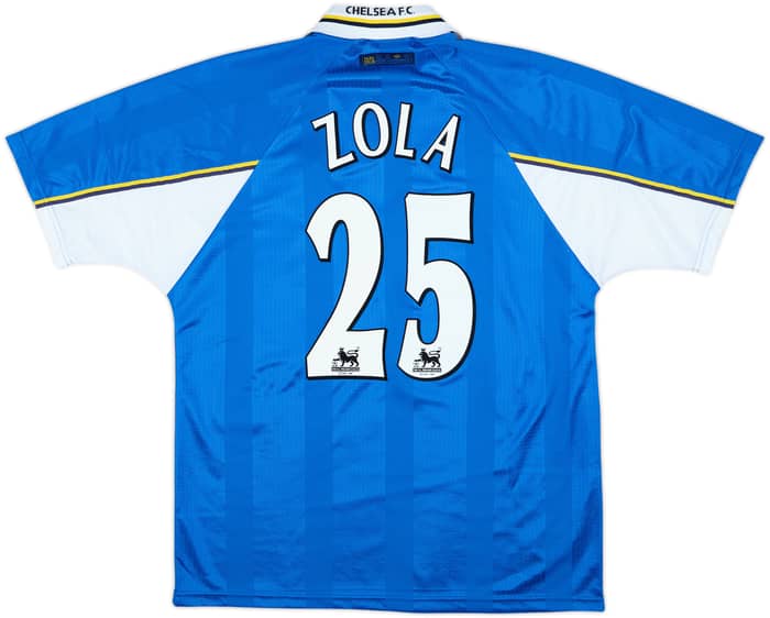 1997-99 Chelsea Home Shirt Zola #25 - 8/10 - (XL)