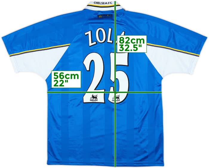 1997-99 Chelsea Home Shirt Zola #25 - 8/10 - (XL)