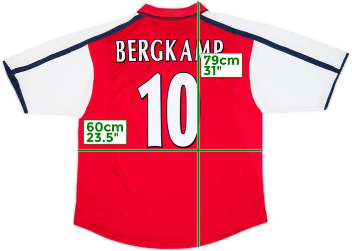 2000-02 Arsenal Home Shirt Bergkamp #10 - 9/10 - (XL)