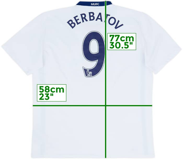 2008-10 Manchester United Away Shirt Berbatov #9 - 10/10 - (XL)