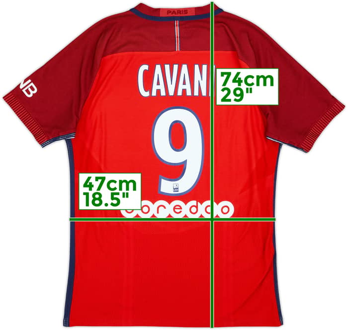 2016-17 Paris Saint-Germain Authentic Away Shirt Cavani #9 - 6/10 - (M)