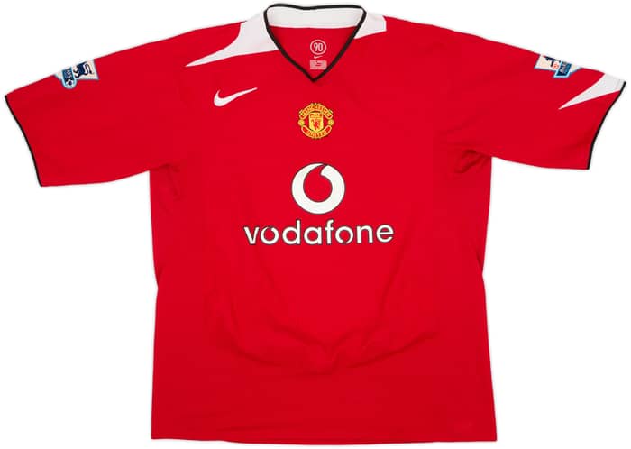 2004-06 Manchester United Home Shirt Smith #14 - 7/10 - (XL)