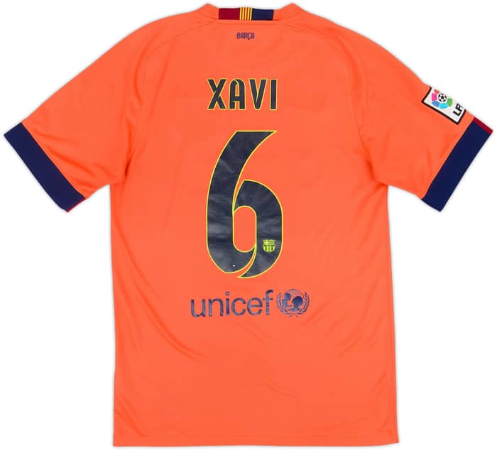 2014-15 Barcelona Away Shirt Xavi #6 - 6/10 - (S)