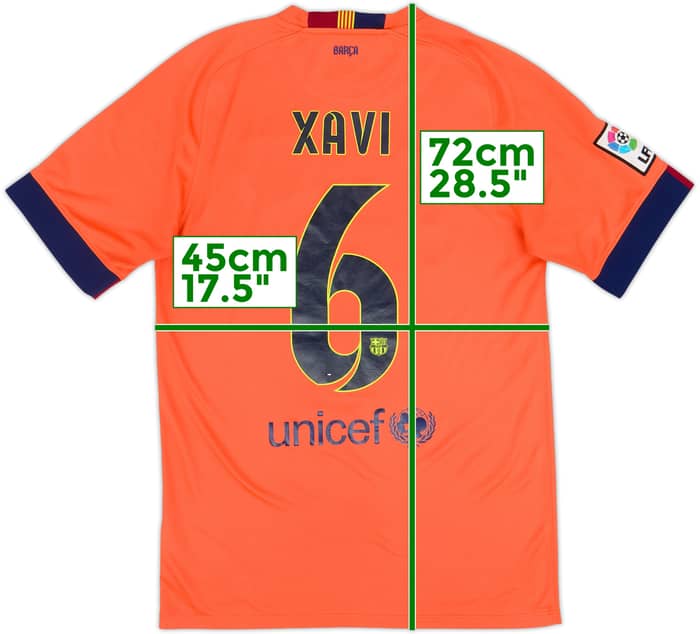 2014-15 Barcelona Away Shirt Xavi #6 - 6/10 - (S)