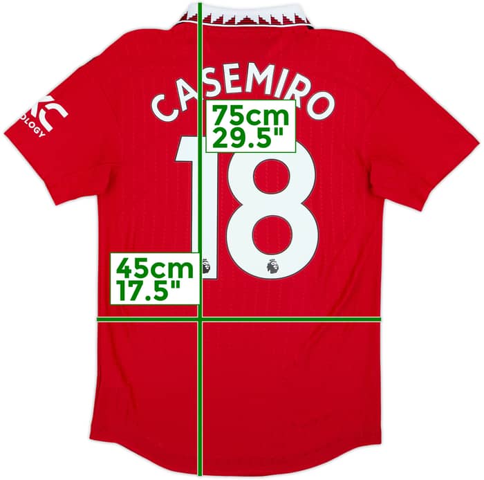 2022-23 Manchester United Authentic Home Shirt Casemiro #18 - 10/10 - (S)