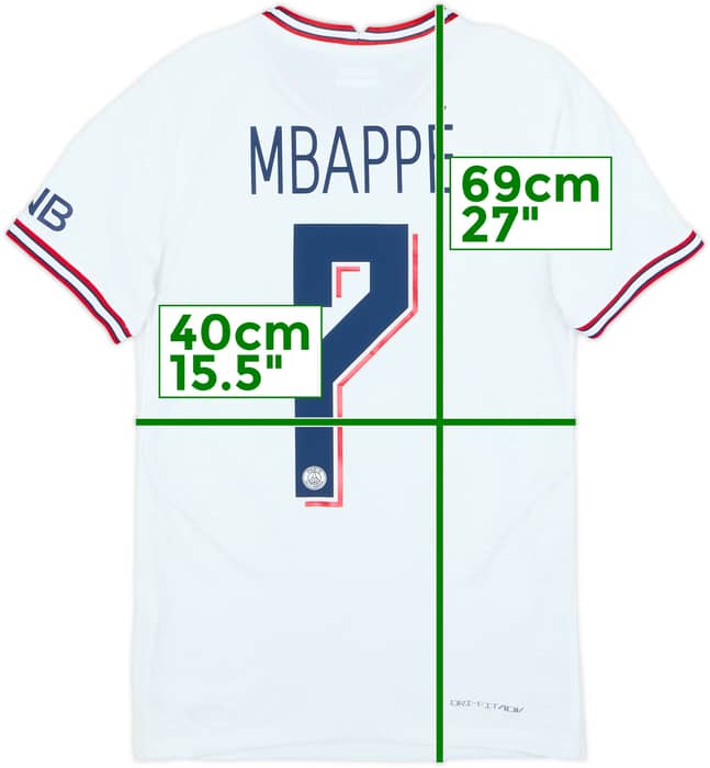 Camiseta auténtica de la cuarta equipación del Paris Saint-Germain 2021-22 Mbappe #7 - 8/10 - (XS)