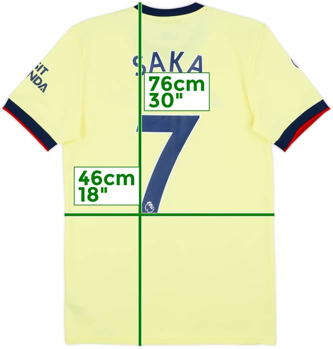2021-22 Arsenal Away Shirt Saka #7 - 9/10 - (S)