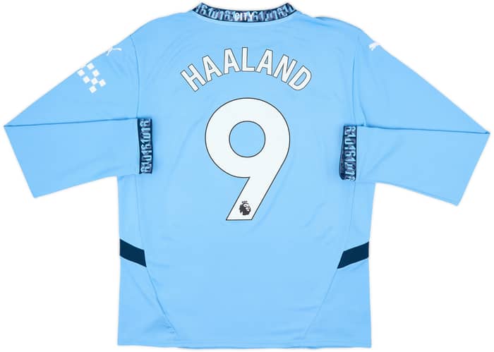 2024-25 Manchester City Home L/S Shirt Haaland #9 - 8/10 - (L)