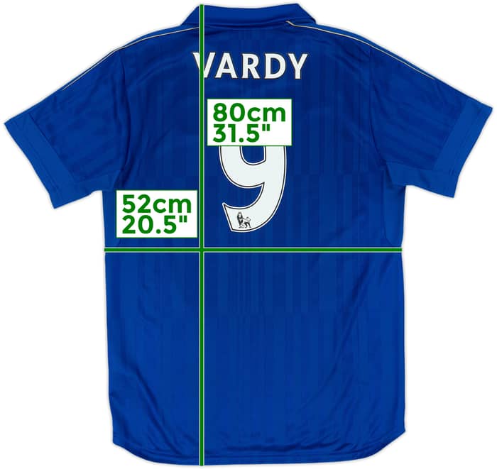 2016-17 Leicester Home Shirt Vardy #9 - 8/10 - (L)