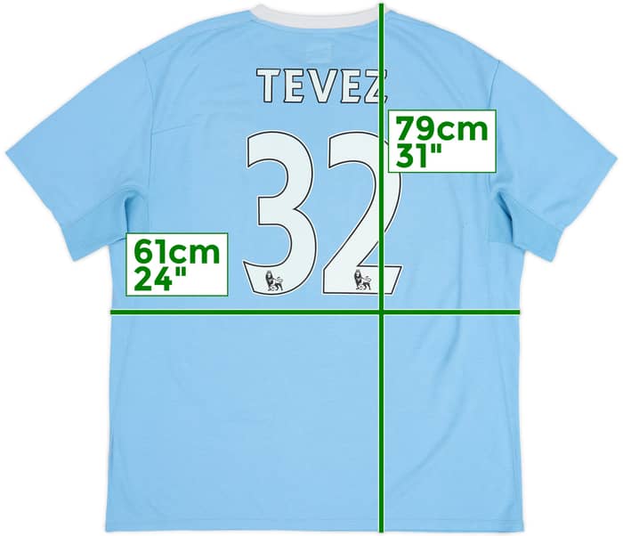 2009-10 Manchester City Home Shirt Tevez #32 - 5/10 - (XL)