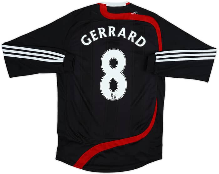 Camiseta de la tercera equipación del Liverpool de manga larga Gerrard #8 2007-08 - 6/10 - (S)