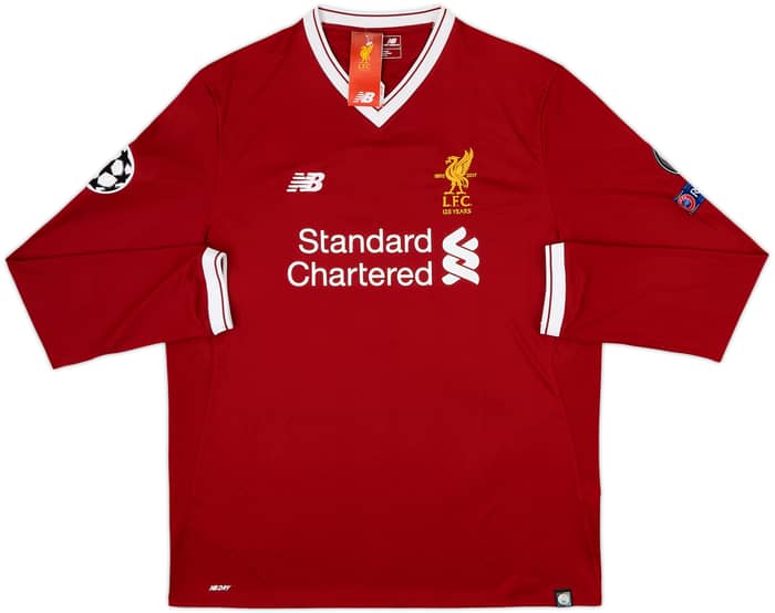 2017-18 Liverpool 125 Years Home L/S Shirt Virgil #4 (XL)