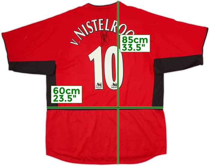 2002-04 Manchester United 'Signed' Home Shirt v. Nistelrooy #10 - 8/10 - (XL)