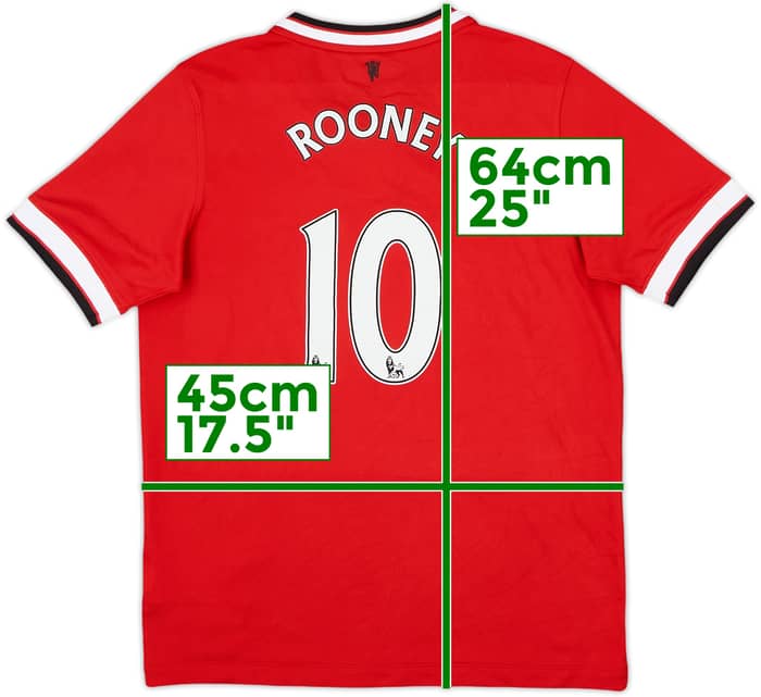 2014-15 Manchester United Home Shirt Rooney #10 - 5/10 - (L.Boys)