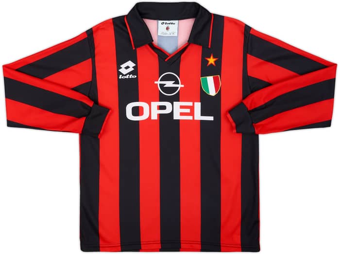 1994-95 AC Milan Home L/S Shirt #9 - 6/10 - (XL.Boys)