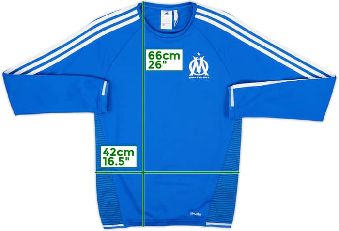 2015-16 Olympique Marseille adidas Sweat Top - 8/10 - (XS)