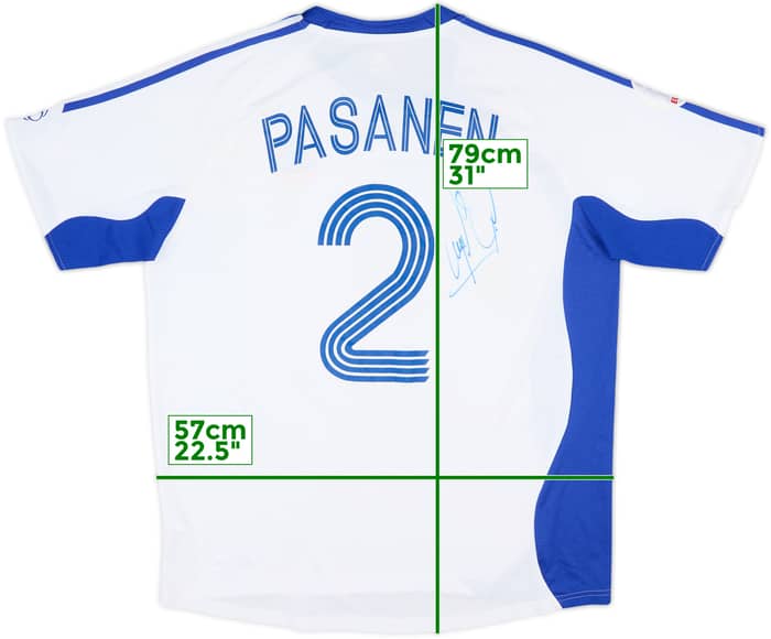 2006-08 Finland Signed Match Issue Home Shirt Pasanen #2