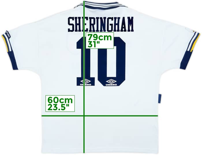 1993-95 Tottenham Home Shirt Sheringham #10 - 7/10 - (XL)