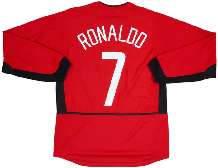 2002-04 Manchester United Home L/S Shirt Ronaldo #7 - 8/10 - (M)