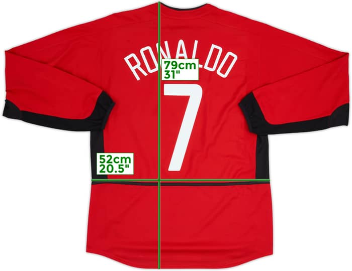 2002-04 Manchester United Home L/S Shirt Ronaldo #7 - 8/10 - (M)