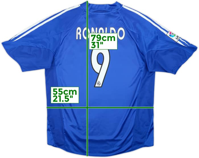 Camiseta de la tercera equipación del Real Madrid 2004-05 Ronaldo #9 - 7/10 - (L)