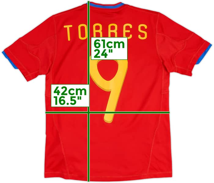 2009-10 Spain Home Shirt Torres #9 - 6/10 - (M.Boys)