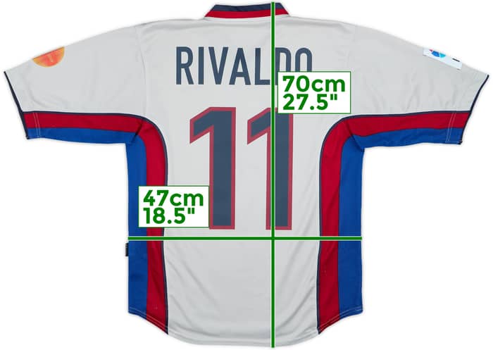 1999-01 Barcelona Away Shirt Rivaldo #11 - 8/10 - (S)