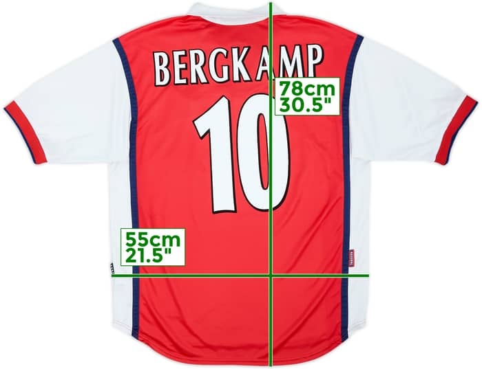 1999-00 Arsenal Home Shirt Bergkamp #10 - 8/10 - (L)