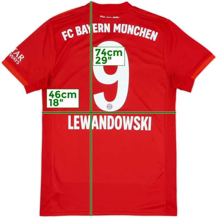 2019-20 Bayern Munich Home Shirt Lewandowski #9 - 9/10 - (S)