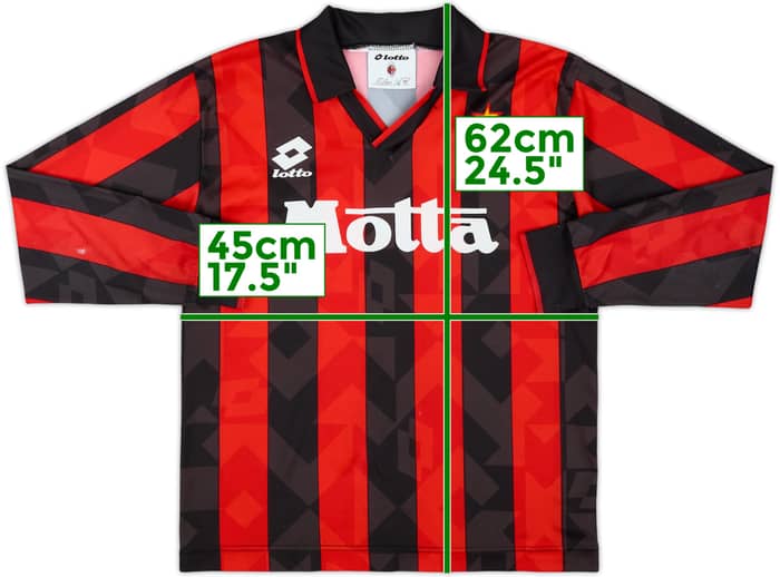 1993-94 AC Milan Home L/S Shirt - 6/10 - (XL.Boys)