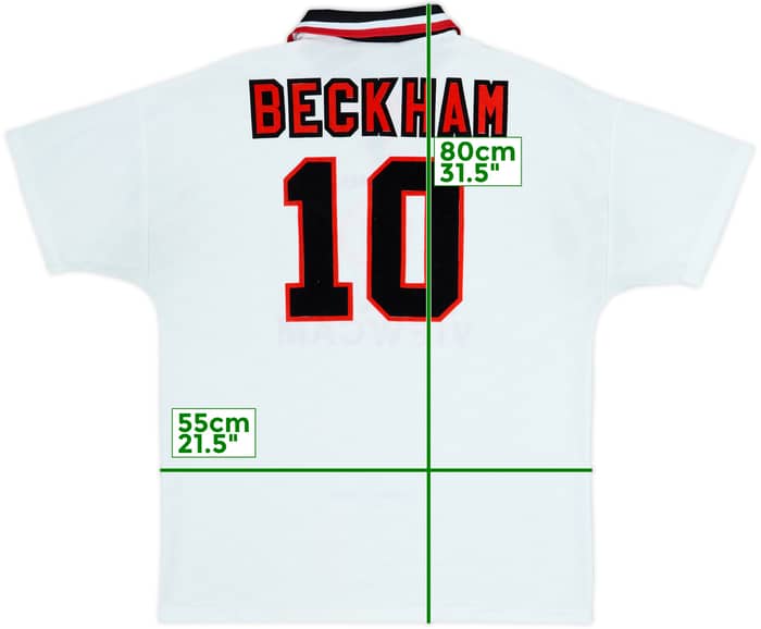 Camiseta de visitante del Manchester United 1996-97 Beckham #10 - 8/10 - (L)
