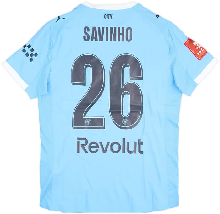 2025-26 Manchester City Match Issue FA Cup Final Home Shirt Savinho #26