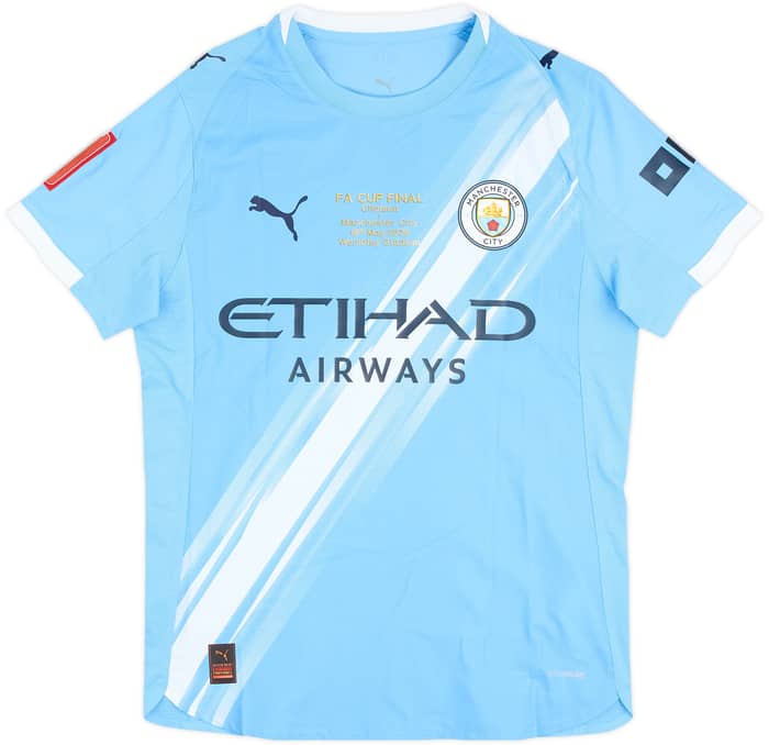 2025-26 Manchester City Match Issue FA Cup Final Home Shirt Savinho #26