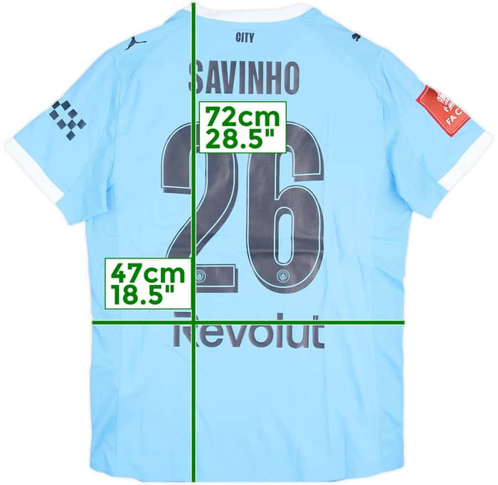 2025-26 Manchester City Match Issue FA Cup Final Home Shirt Savinho #26