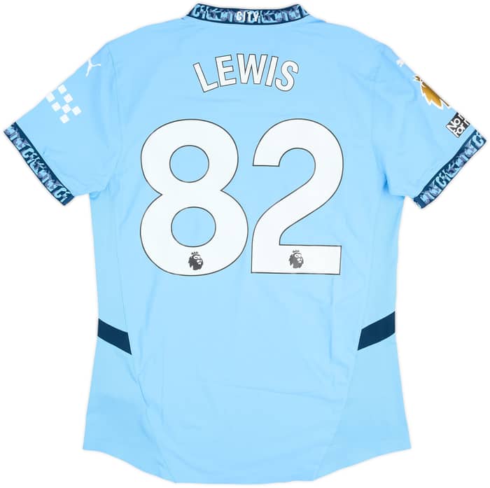 2024-25 Manchester City Match Issue Home Shirt Lewis #82