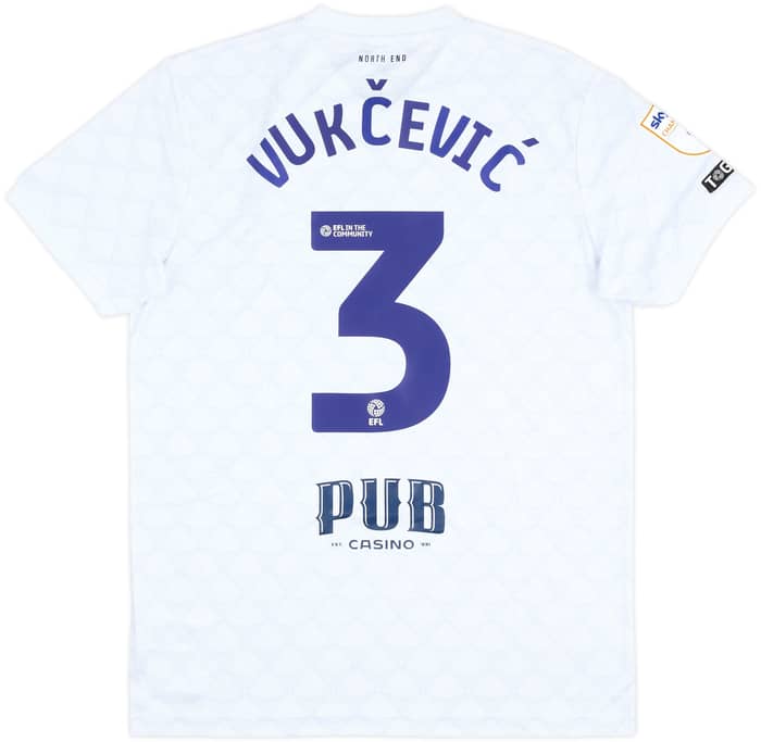2025-26 Preston North End Match Issue Home Shirt Vukcevic #3