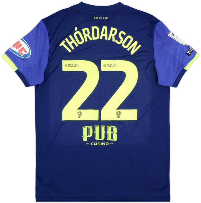 2025-26 Preston North End Match Issue Away Shirt Thordarson #22