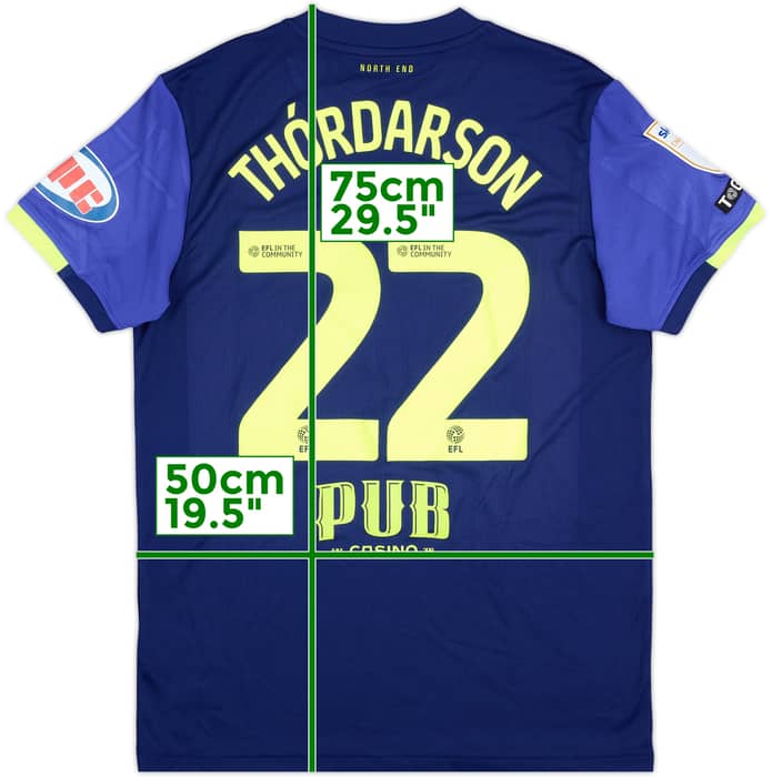 2025-26 Preston North End Match Issue Away Shirt Thordarson #22