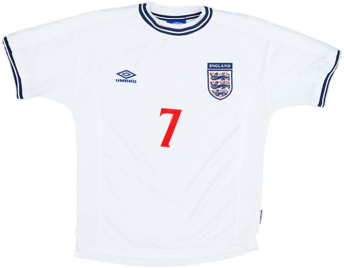 1999-01 England Home Shirt Beckham #7 - 6/10 - (M)