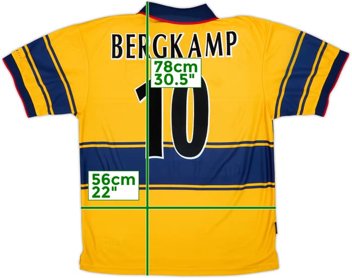 1997-99 Arsenal Away Shirt Bergkamp #10 - 6/10 - (XL)