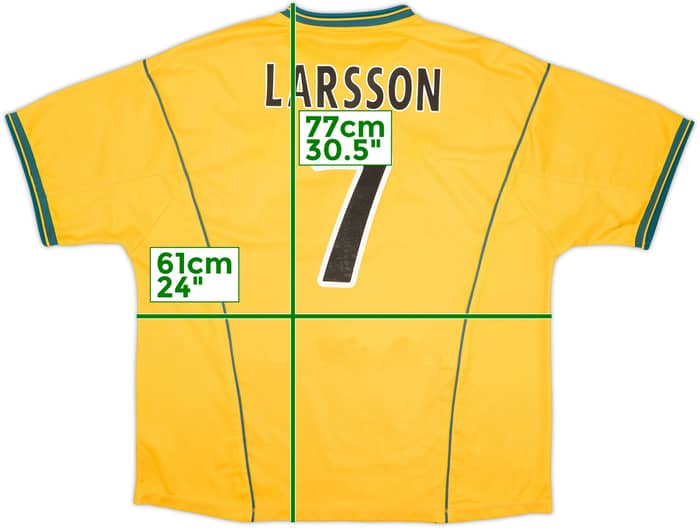 2000-02 Celtic Camiseta Visitante Larsson #7 - 6/10 - (XXL)